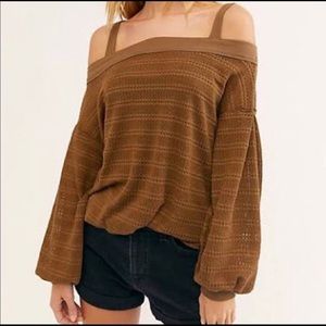 Sistine Cold Shoulder Hacci Knit Top
